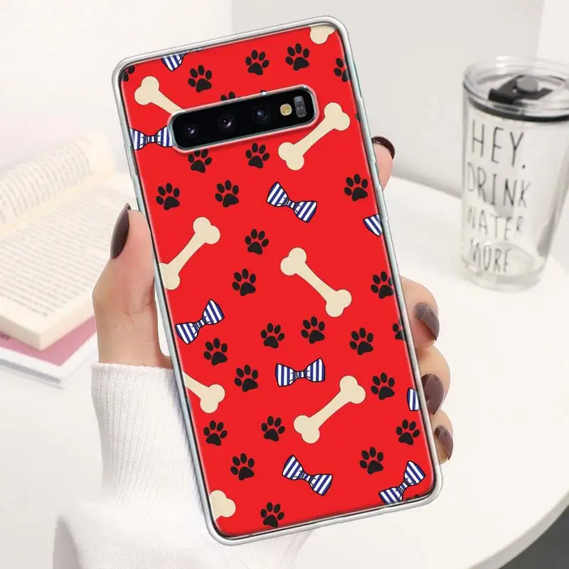 Мультяшный чехол с милыми собаками и лапами для телефона Samsung Galaxy S24 S23 Ultra S22 S21 S20 FE