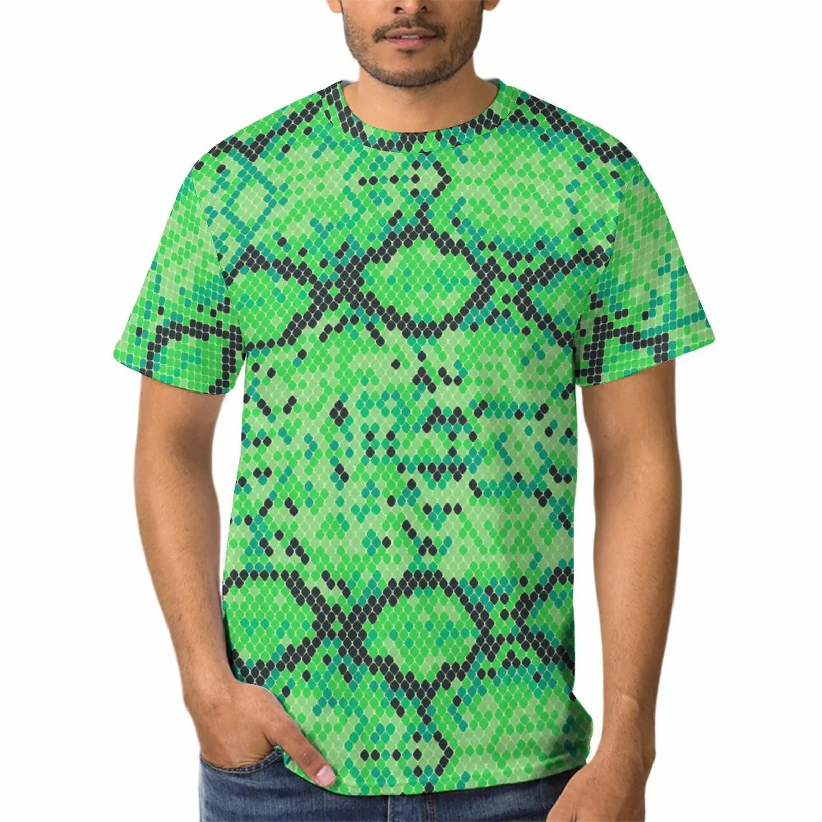 

Unisex Short Sleeve T Shirt Printed Snake Pattern Fashion Streetwear Tops