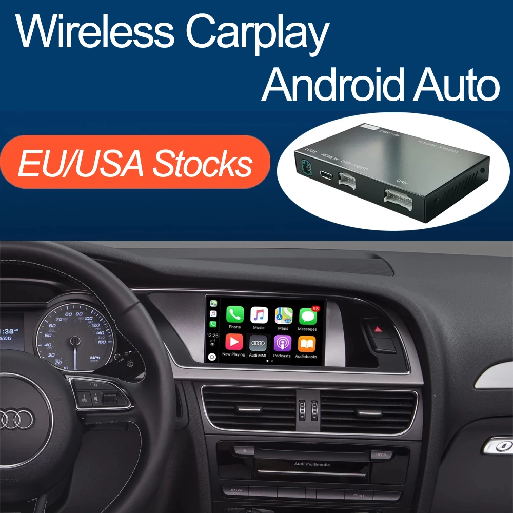 Wireless Apple CarPlay Android Auto Interface for Audi A4 A5 Q5 2009-2015, with AirPlay Mirror Link Car Play Functions