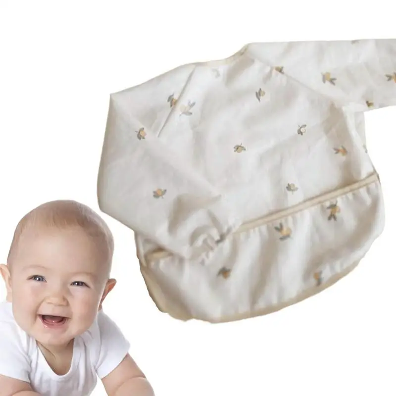 

Long Sleeve Bib Cartoon Wearable Bibs With Sleeves Waterproof Mess-Proof Wearable Bibs With Sleeves And Food Crumb Catcher For