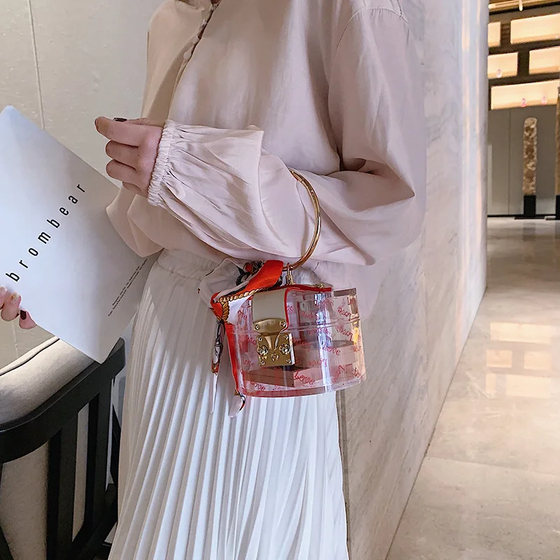 

Женская модная миниатюрная сумка с металлической ручкой, акриловый клатч в форме чехла, женская сумка-Кроссбоди с ремнем, женская сумка на ц...