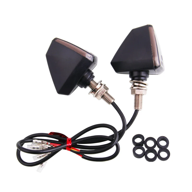 

2PCS Mini Motorcycle Smoke Lens Turn Signal Light 5LED 12V Amber Blinker Indicator Lamp Two Wire