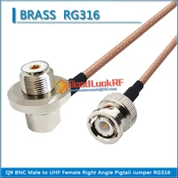 q9 bnc male to pl259 so239 uhf female washer nut right angle 90 degree rf connector pigtail jumper rg316 extend cable