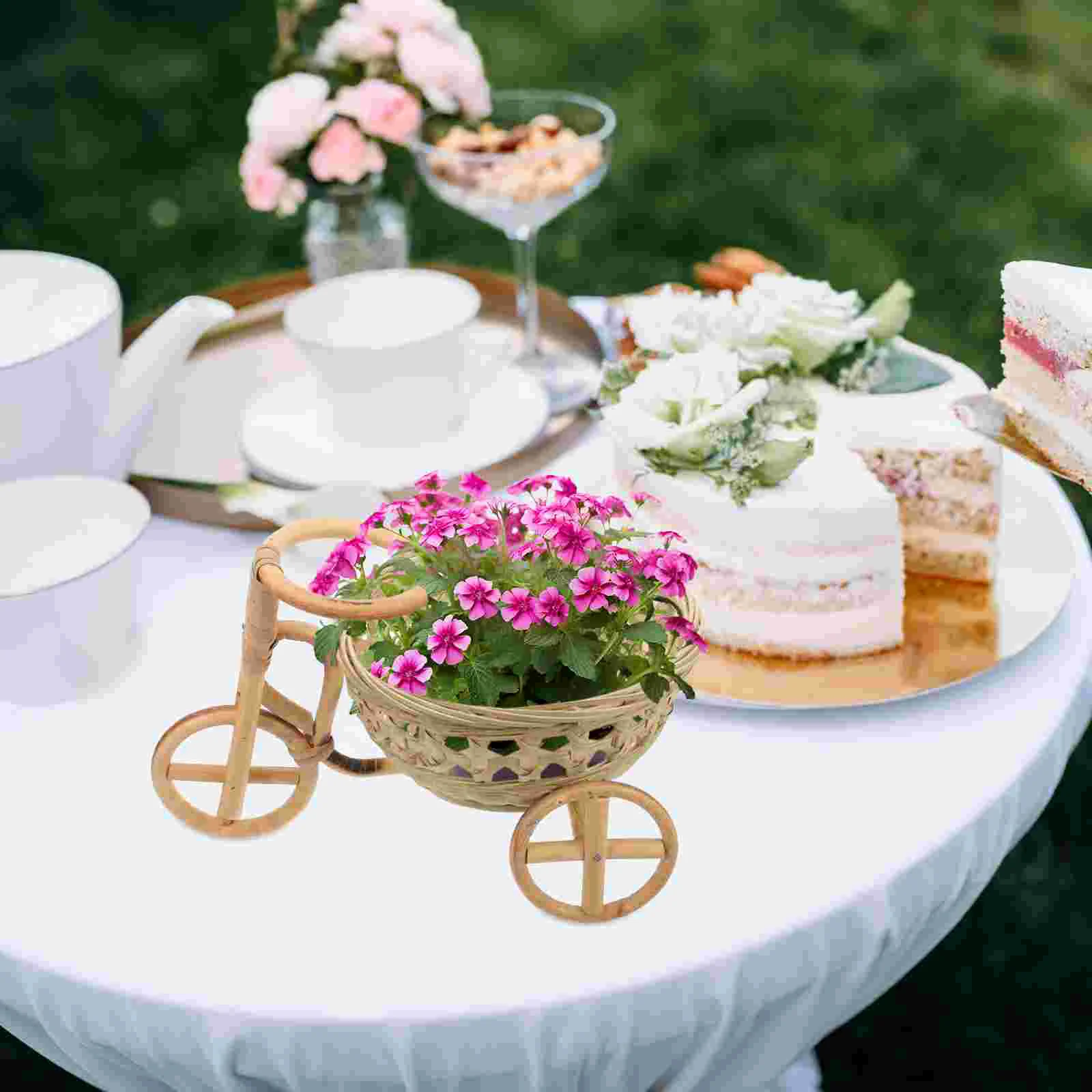 Тканая корзина для трехколесного велосипеда детская плетеная подставка