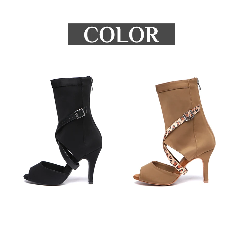 DKZSYIM Stretch Cloth Women Dance Boots Latin Ballroom Dance Shoes Ladies Soft Soles Tango/Jazz Dance Shoes High Heels 3-11CM