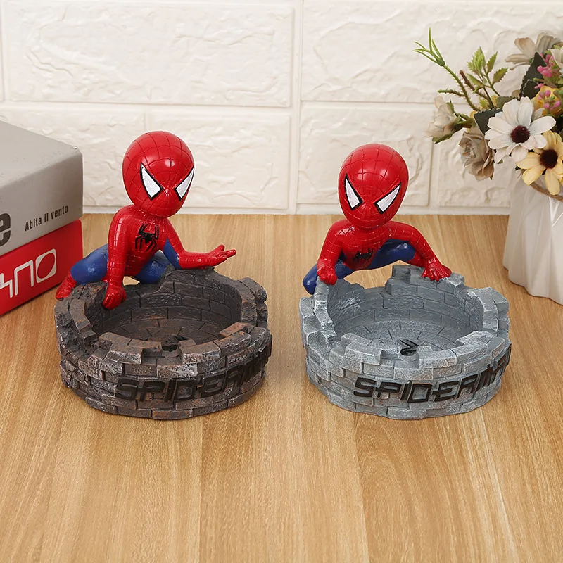 

Marvel Avengers Spider Man Ashtray Ornament Spiderman Smoke Cylinder Home Fashion Decorative Gifts for Children Boys