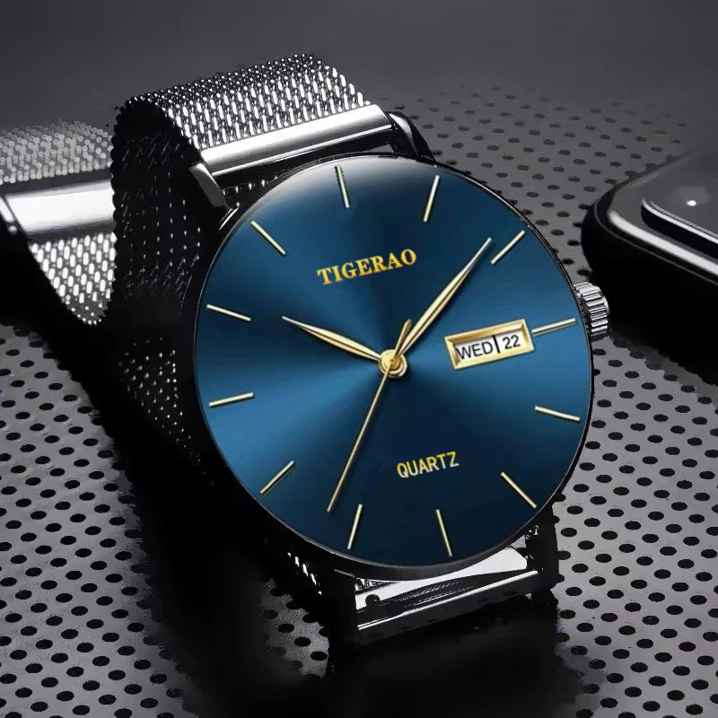 

[Official Genuine] Full automatic non mechanical watch Men's student waterproof calendar Men's watch Korean fashion lumi