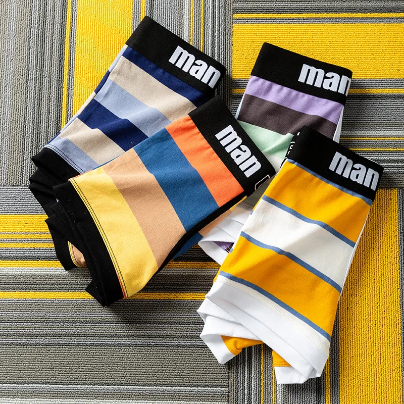 Самые продаваемые спортивные боксеры шорты мужские трусы полосатые хлопковое