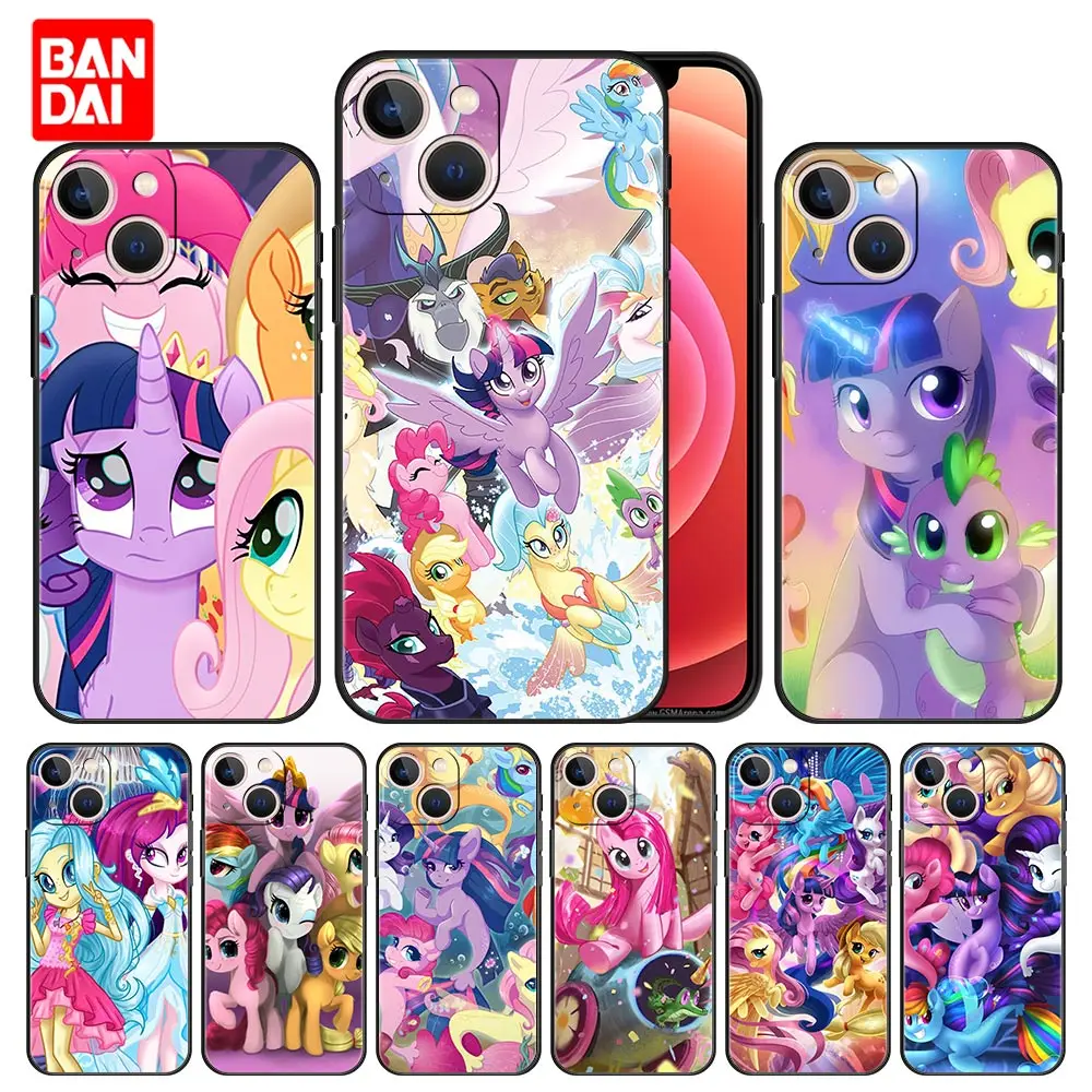 

Cartoon My Little Pony Anime Case for iPhone 13 12 11 Pro Max SE 2020 11pro 12pro 13pro Mini Casing Shell Black Cover Casing