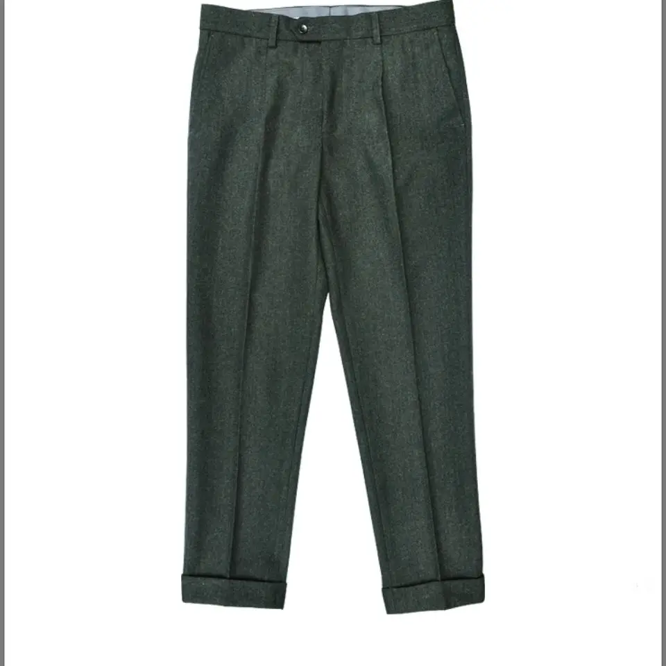 

2022 Autumn Winter Men Fashion Woolen Business Dress Pants Men High Waist Casual Trousers Male Streetwear Formal Suit Pant A309