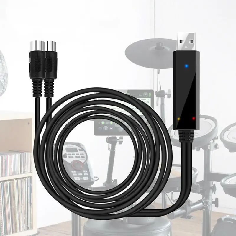

2 Meters Length Keyboard Recording Editing Cable Electric Piano Converter Cable USB to Midi LineDrop Shipping