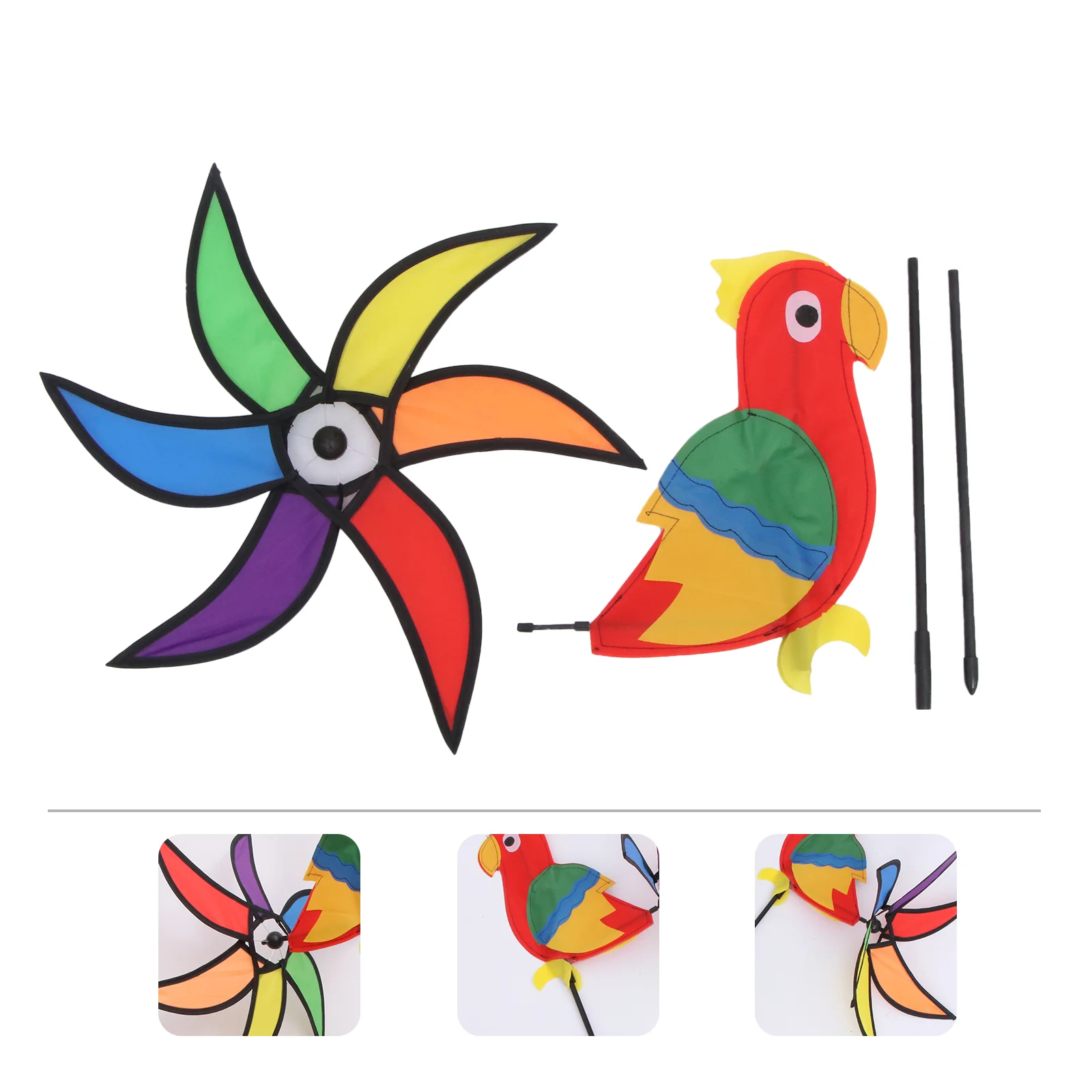 

Bird Wind Kids Educational Toys Pinwheels Lawn Ornament Shepherds Hook Outdoor Parrot Sculptures Yard Decoration