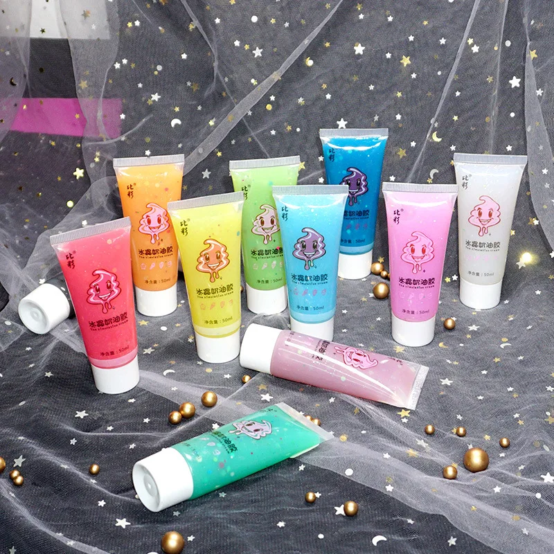 50ml Crystal Glitter Cream Glue Diy Charms Handmade Jewelry Fillings Phone Case Beauty Accessories Material Resin Craft