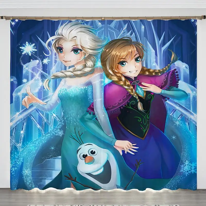 

Disney Frozen Elsa Anna Princess Shower Curtain 3D Disney Printed Polyester Bath Curtain Bathroom Curtain Waterproof Girls Gifts