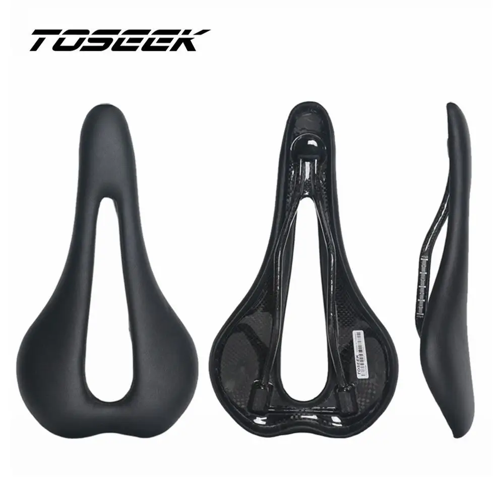 

Седло TOSEEK EVO из углеродного волокна и кожи, ультралегкие чехлы с бантом из искусственной кожи, ажурное седло для горного и дорожного велосип...