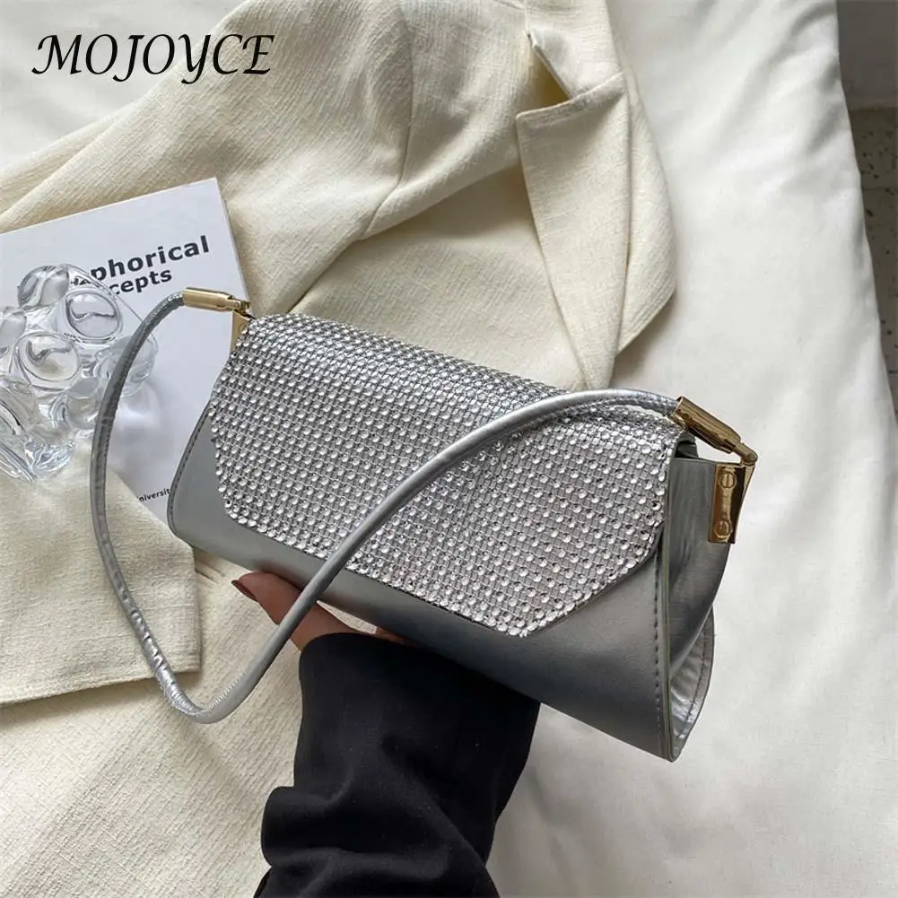 

Модная ретро сумка стразы из искусственной кожи сумки через плечо женская портативная классическая сумка-клатч для подмышек Сумка для женщ...
