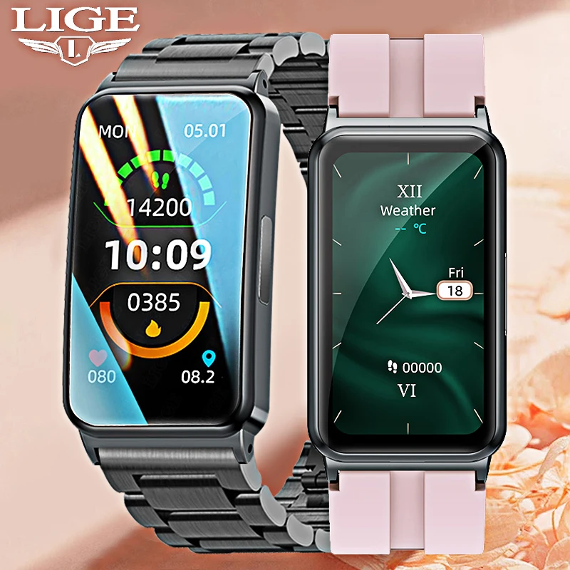 

Смарт-часы LIGE ECG для мужчин и женщин, спортивные фитнес-часы с поддержкой Bluetooth, с функцией вызова, с тонометром, монитором температуры тела