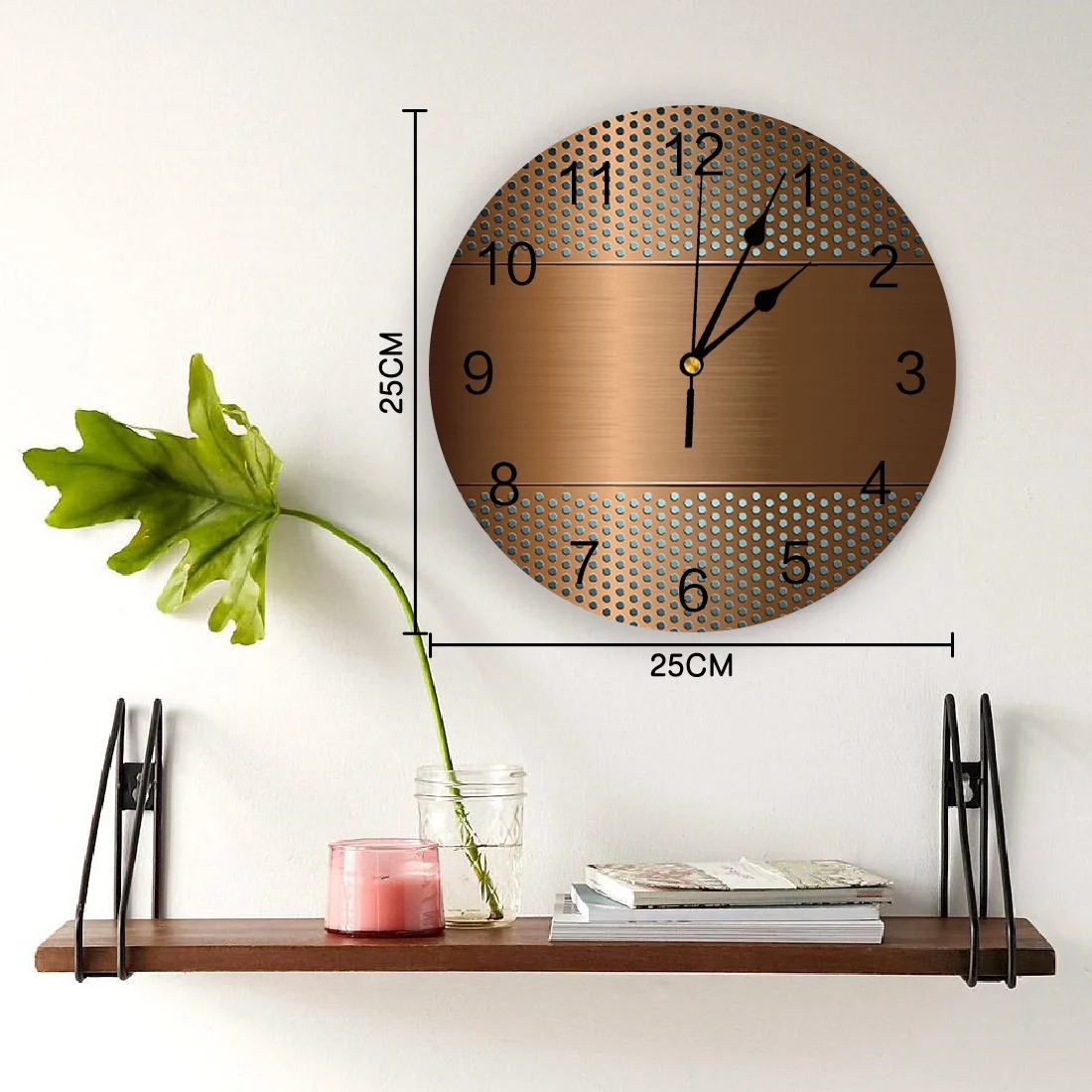 marrom textura de metal relógio de parede design moderno sala estar decoração da cozinha relógio de parede mudo casa decoração interior