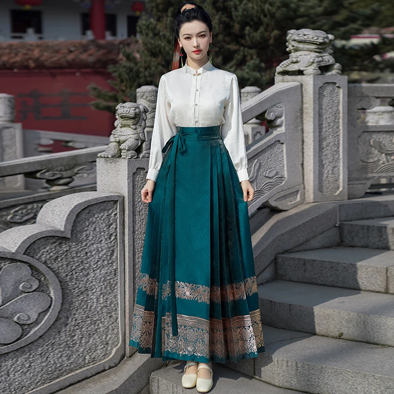 Оригинальная китайская юбка Hanfu с изображением лошади династии Мин