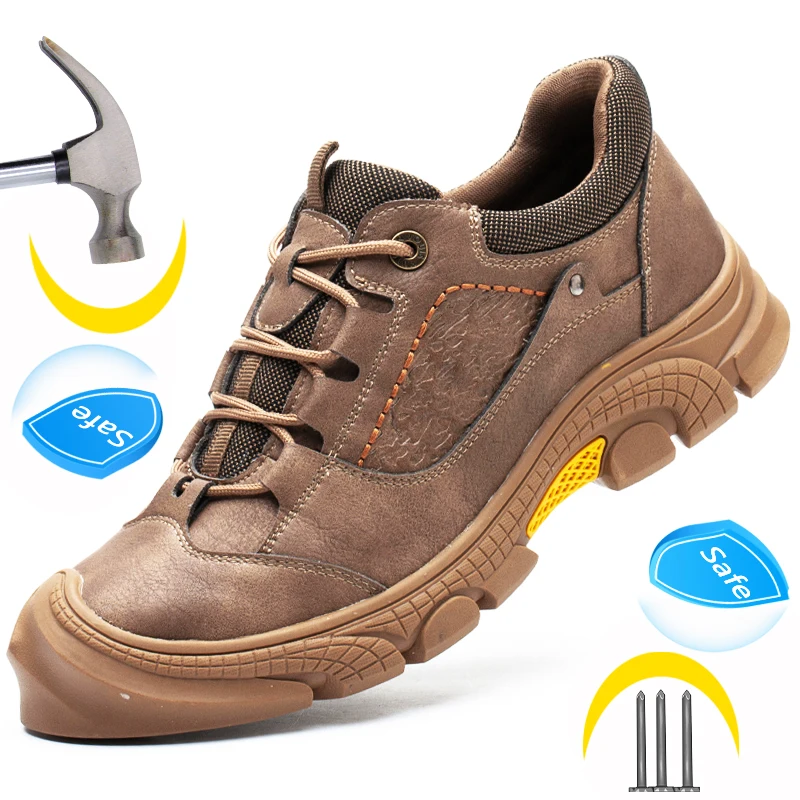 

High Quality Safety Shoes Men Leather Shoes Construction Work Shoes Indestructible Industrial Shoes Puncture-Proof Security Shoe