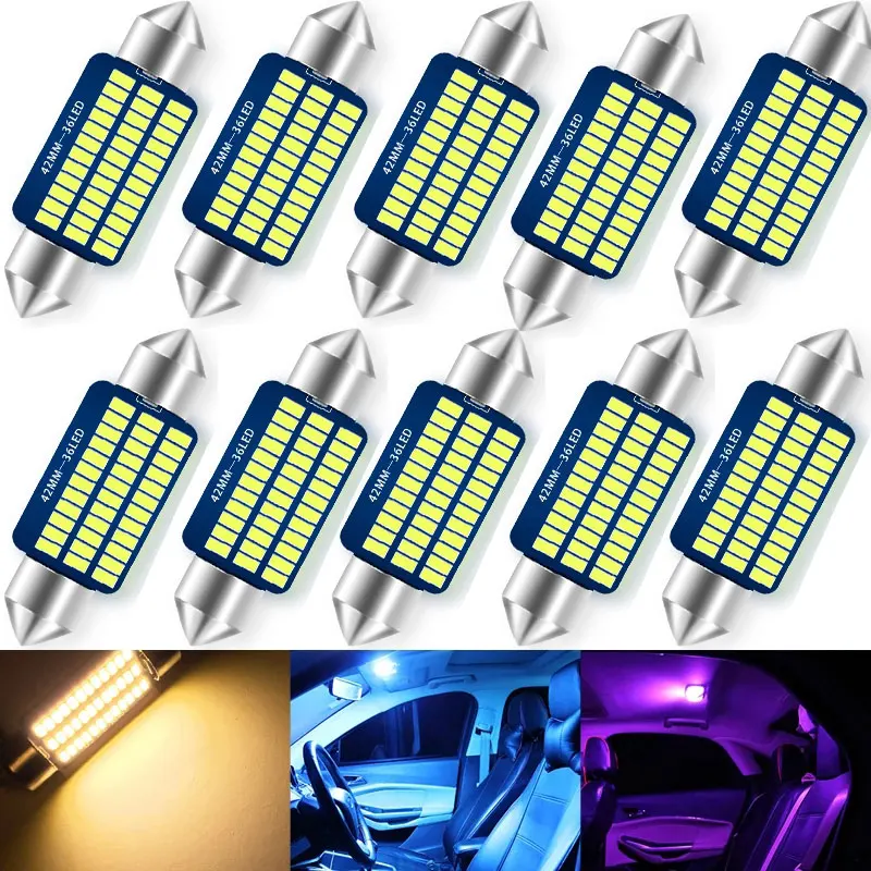 

10PC Canbus car C5W led 31 36 39 41mm interior Light 4014 Chips LED Festoon Bulb Car Dome No Error Auto Interior Reading Lamp