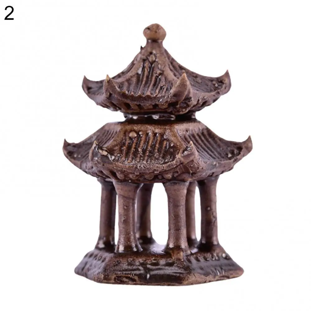 

Mini Decor Miniature Figurine Ceramic Simulated Pavilion Model Figurine Miniatures DIY Bonsai Landscape Dollhouse Miniature Figu