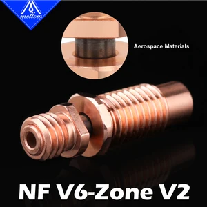 Насадка Mellow NF V6-Zone V2 для 3D-принтера из меди и аэрокосмических материалов, насадка для нагревательного блока V6 1,75 мм