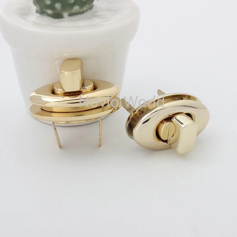 10-30 pieces 5 colors 34X20mm Regular Oval shape Twist lock for Handbag Turn lock DIY Leather Woman Bag Accessories