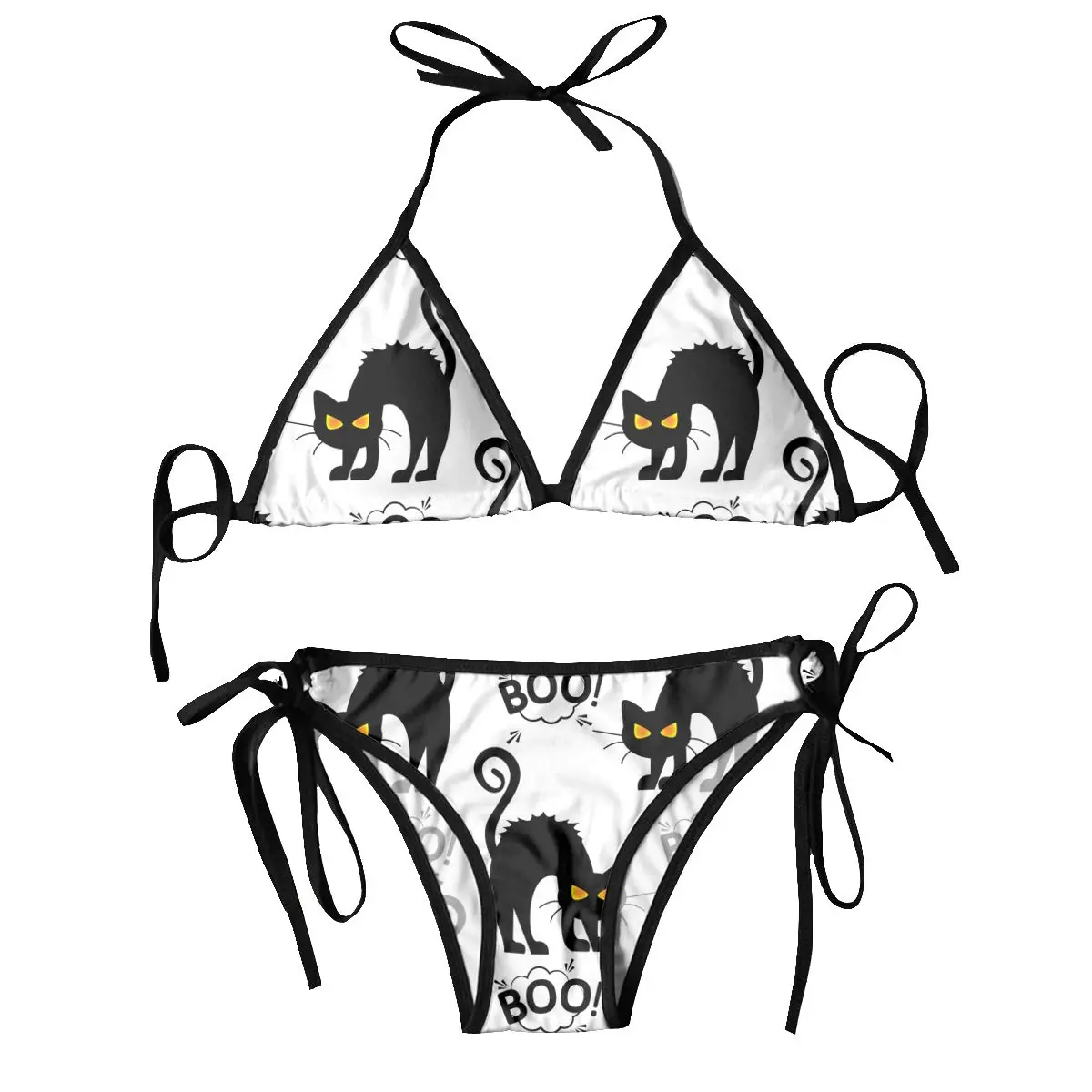

Сексуальное бикини 2023, женский купальник, комплект бикини для Хэллоуина с кошкой и облаком, купальник, купальный костюм