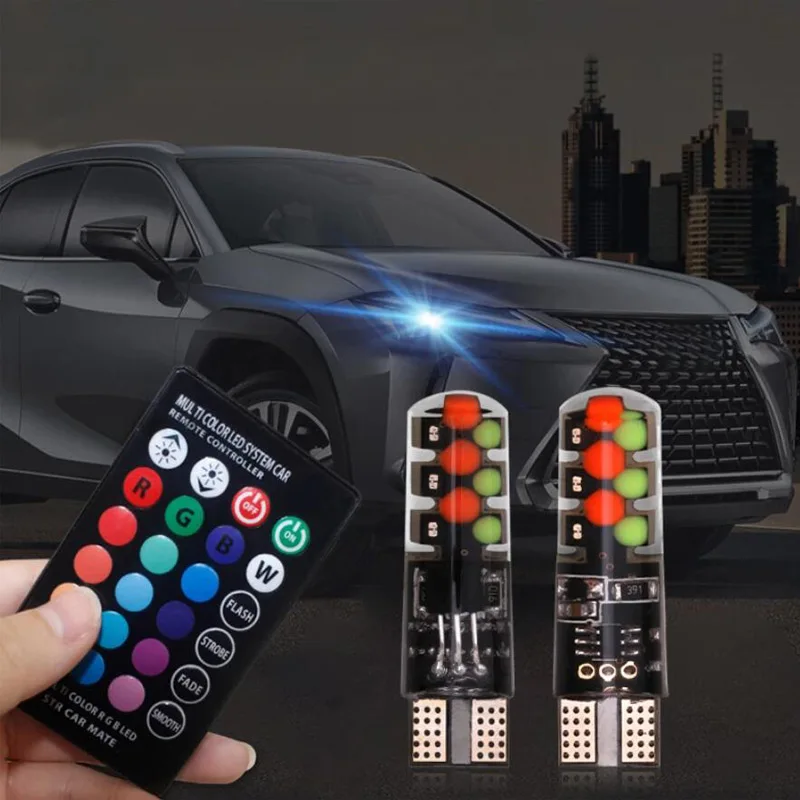 Светодиодсветильник лампа-стробоскоп для чтения 2 шт. T10 W5W 194 168 175 RGB COB 12SMD - купить