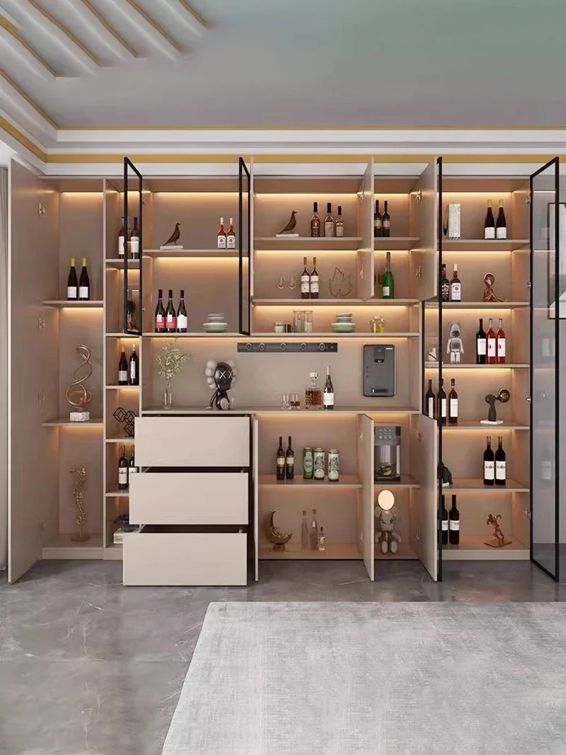 Простая витрина модель винного шкафа стеллаж для хранения шкафчик мебель бара LVWC