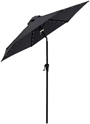 

7.5 ft Solar Powered Outdoor Market Table Umbrella with LED Lights and Tilt