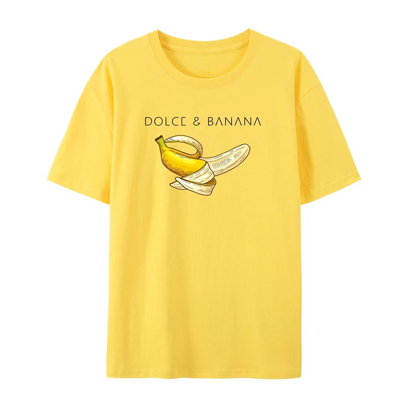

Fashion Men T-shirt Luxury Designer Tops Tees Banana Print T Shirt Casual Clothes Short Sleeve Women Top Oversized 100% Cotton