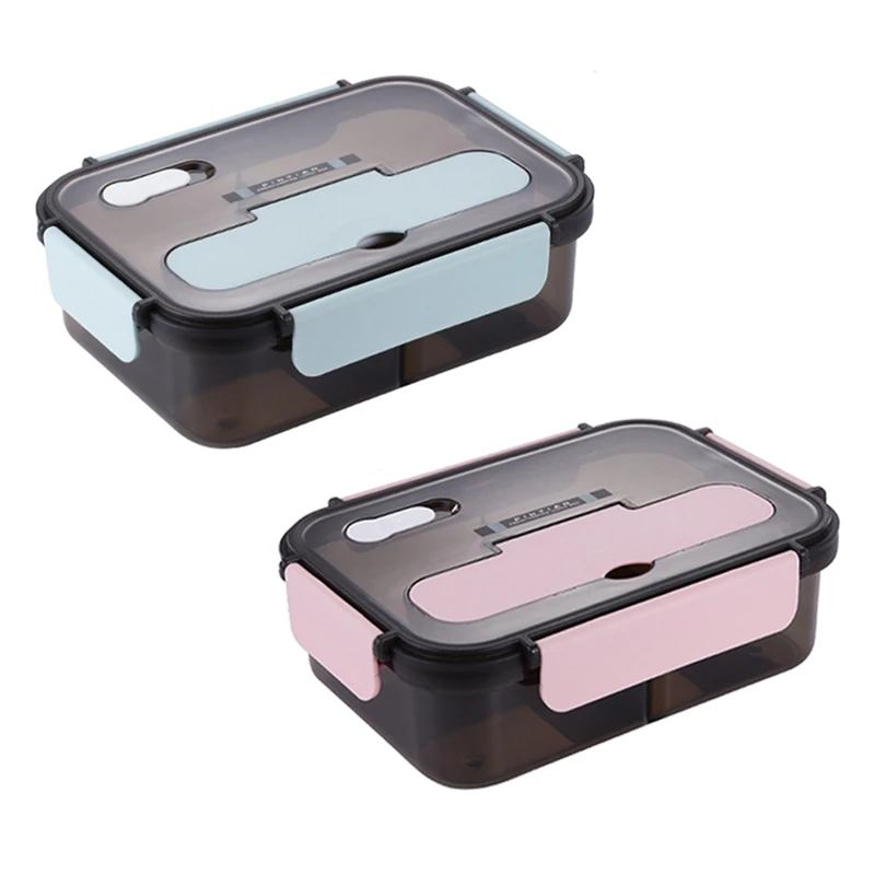 

Bento Box Adults And Children,Food Container Versatile 3 Compartment Bento With Tableware Durable And Leakproof