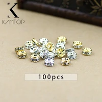 new 100pcs gold crystal rhinestone rondelle spacer beads diy 4mm 5mm 6mm 8mm 10mm