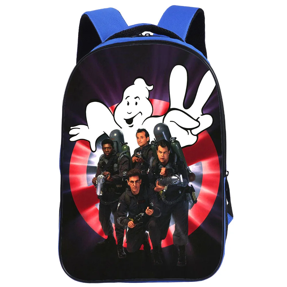 Ghostbusters 3D Print Teenagers Kids Schoolbag Blue Cartoon Backpack Oxford Cloth Rucksack Mochila Boys Girls Cute Zipper Bag