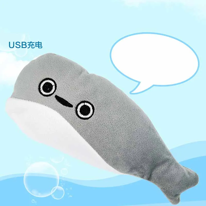 Детские электрические плюшевые игрушки серая рыба будет прыгать Плюшевые