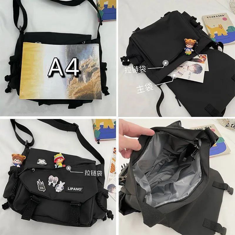 Nylon Handbags Shoulder Bag Large Capacity Crossbody Bags for Teenager Girls Men Harajuku Messenger School Bags Sac