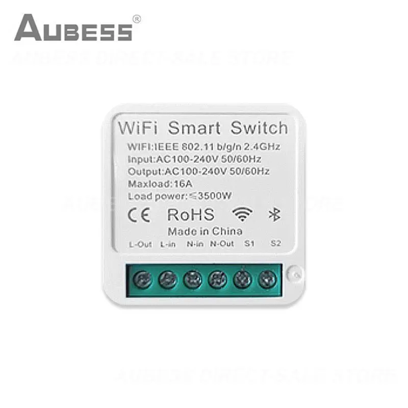 

Smart Home Automation Wifi Wireless Switch Voice Control Mini Switch Module Supporte 2-way Control 16a Ewelink Smart Breaker