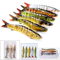 hot sale 8 sections fishing lure19g 13 5cm sinking hard swimbait jointed fishing bait artificial wobblers 6 hook fishing tackle