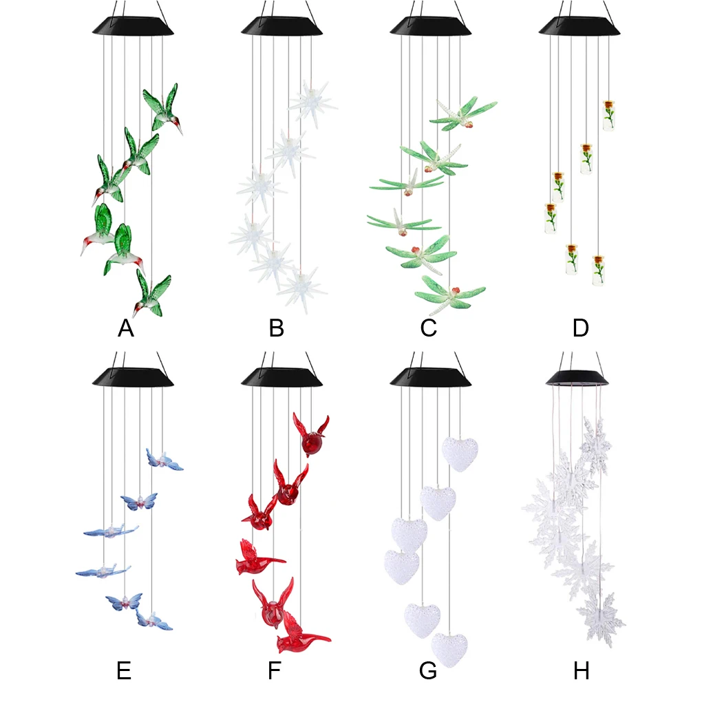 

Add Touch Of Elegance To Garden - Solar Wind Chime In 7 Colors Waterproof Garden Decor Decorations Wind Bell Home