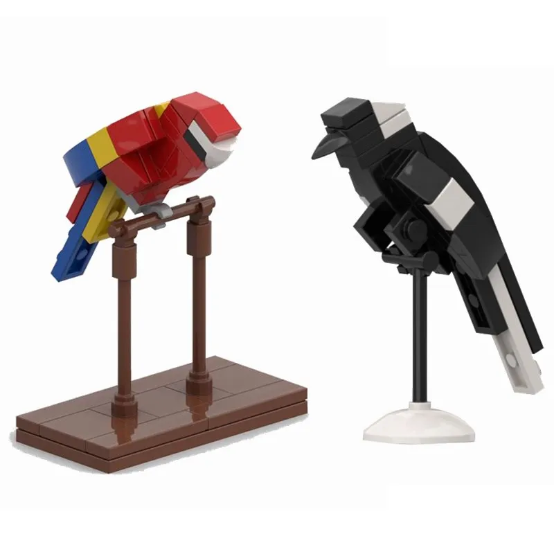 

MOC Animals Bird Magpie Parrot Figures Model Toys for Children Building Blocks Kids Gifts Parts Kit Citys Animal