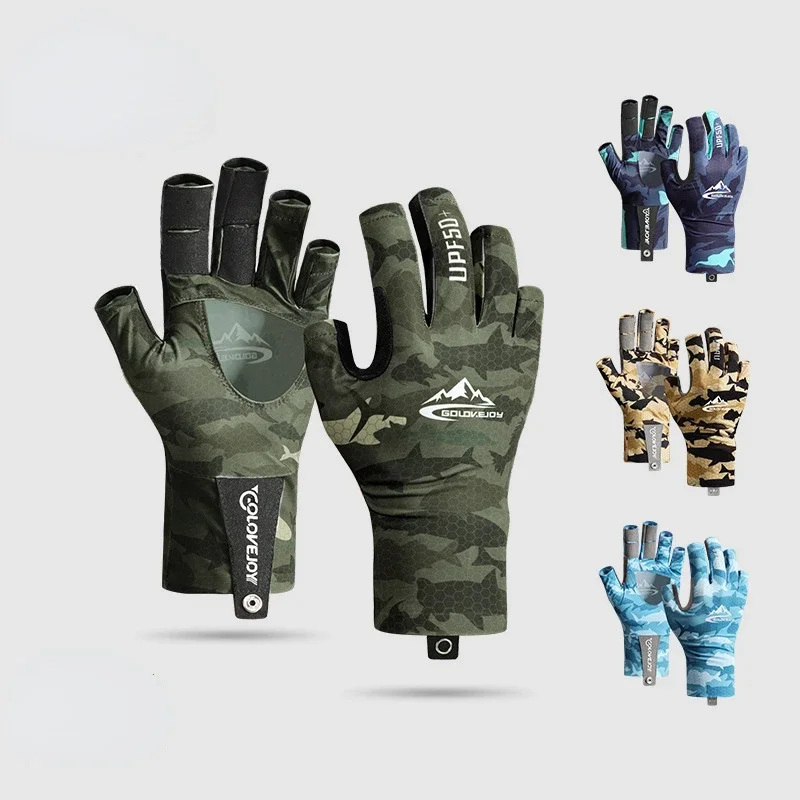 Мужские рыболовные перчатки из ледяного шелка дышащие на открытом воздухе