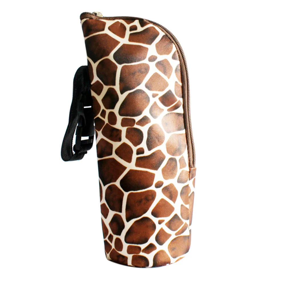 

Baby Milk Bottle Warmer Thermal Insulated Bag Portable Infant Feeding Bottle Tote Bag (Brown Snake Skin)