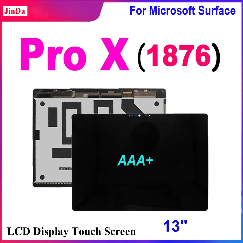 Фото Оригинальный ЖК-дисплей 13 дюймов для Microsoft Surface Pro X 1876, ЖК-дисплей с цифровым преобразователем сенсорного экрана в сборе для Surface Pro X, замена ЖК-дисплея №1
