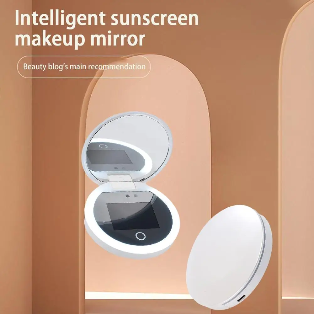 Intelligent Sunscreen UV Cosmetic Mirror Hand-held Eye Mirror Portable Cosmetic Makeup Beauty Led Mirror Protecti Smart Cha P8Z0