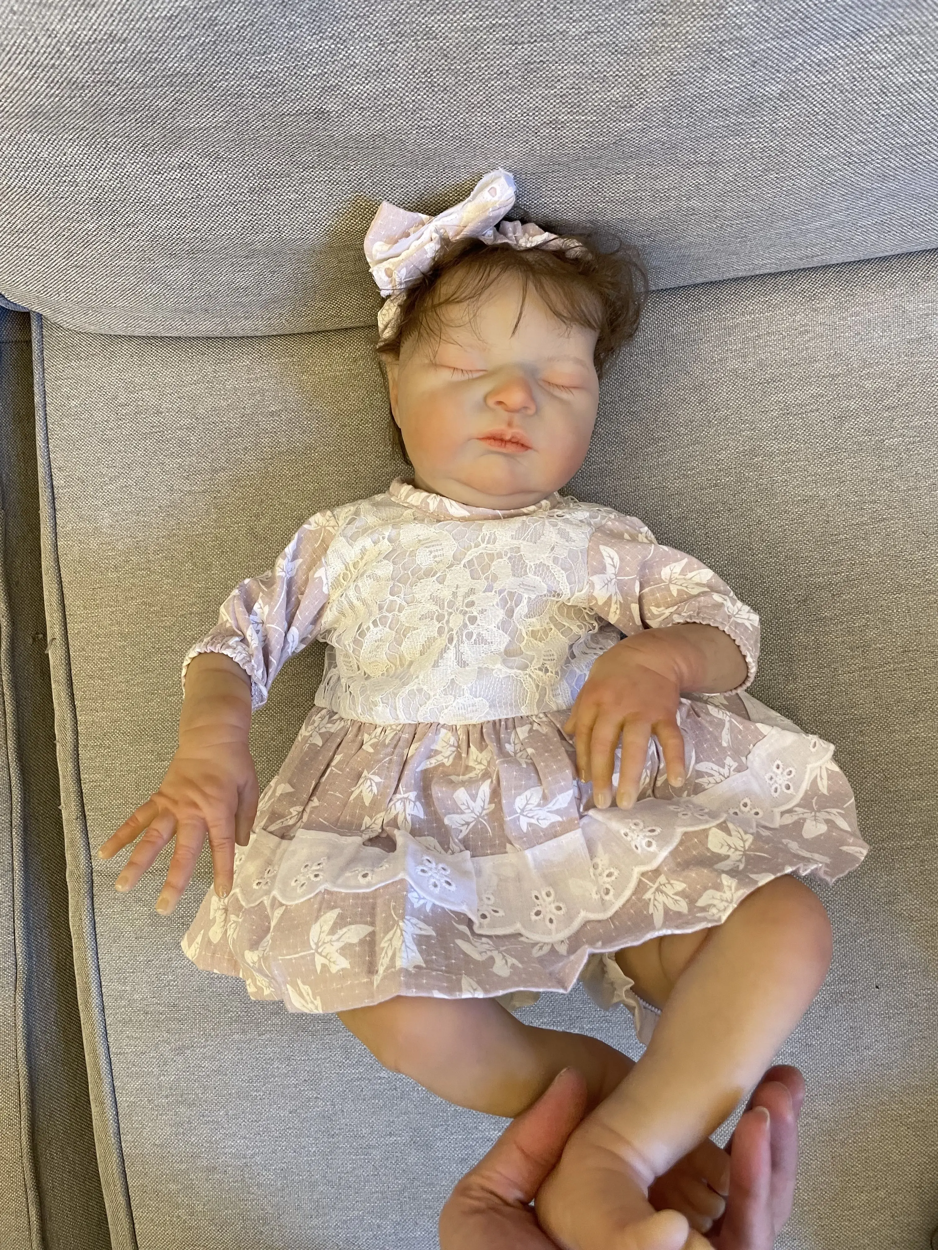 

FBBD 50cm Already Finished Reborn Baby Doll Laura Painted By Arttist Lifelike With Hand-Rooted Hair Toys For Children