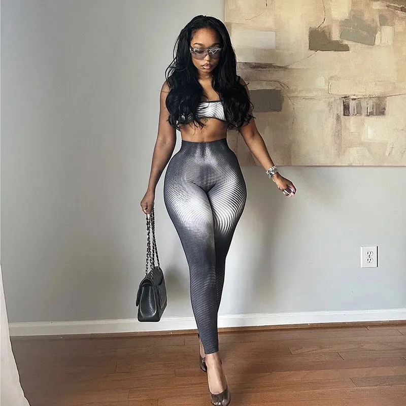 

Pareo Beach Women Exit Dress Trend 2023 New Gradual Sexy Sports Vest High Waist Trousers Two Piece Set Print Spandex Bathrobe