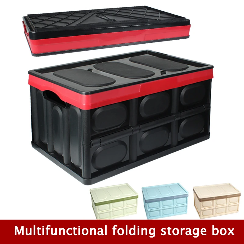 

Car Storage Box Storage Tools Foldable Baggage Box For Trunk Multifunctional Folding Bucket Water Storage Fishing Box 30L