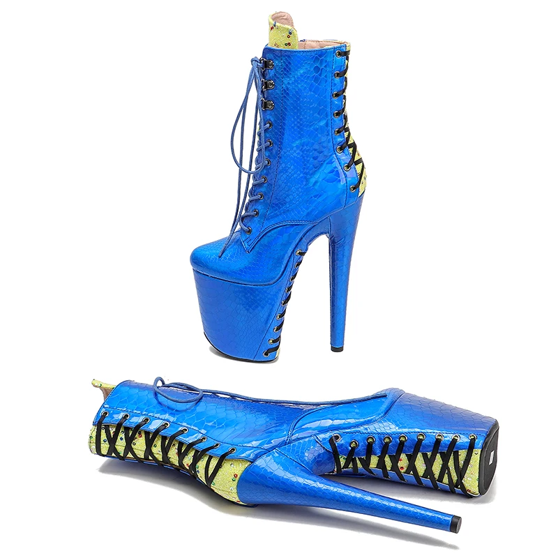 Leecabe 20CM/8inches Pole dancing shoes High Heel platform Boots closed toe Pole Dance boots